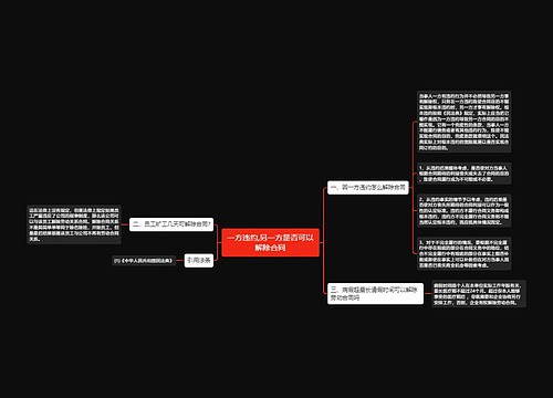 一方违约,另一方是否可以解除合同