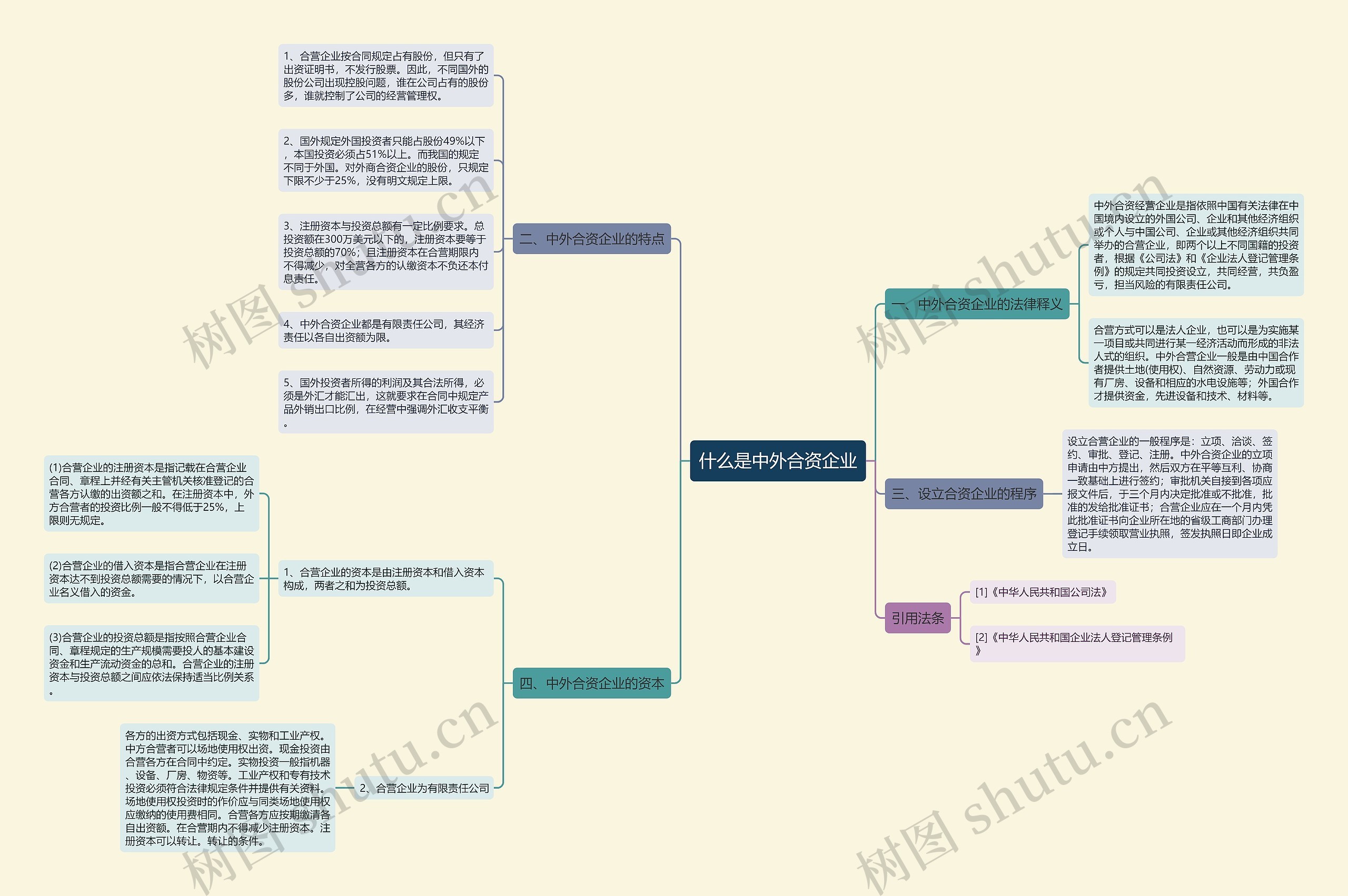 什么是中外合资企业思维导图