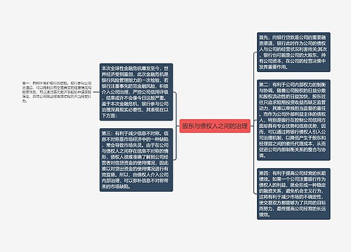 股东与债权人之间的治理