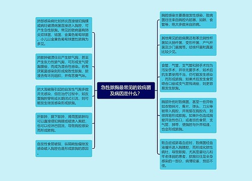 急性脓胸最常见的致病菌及病因是什么？