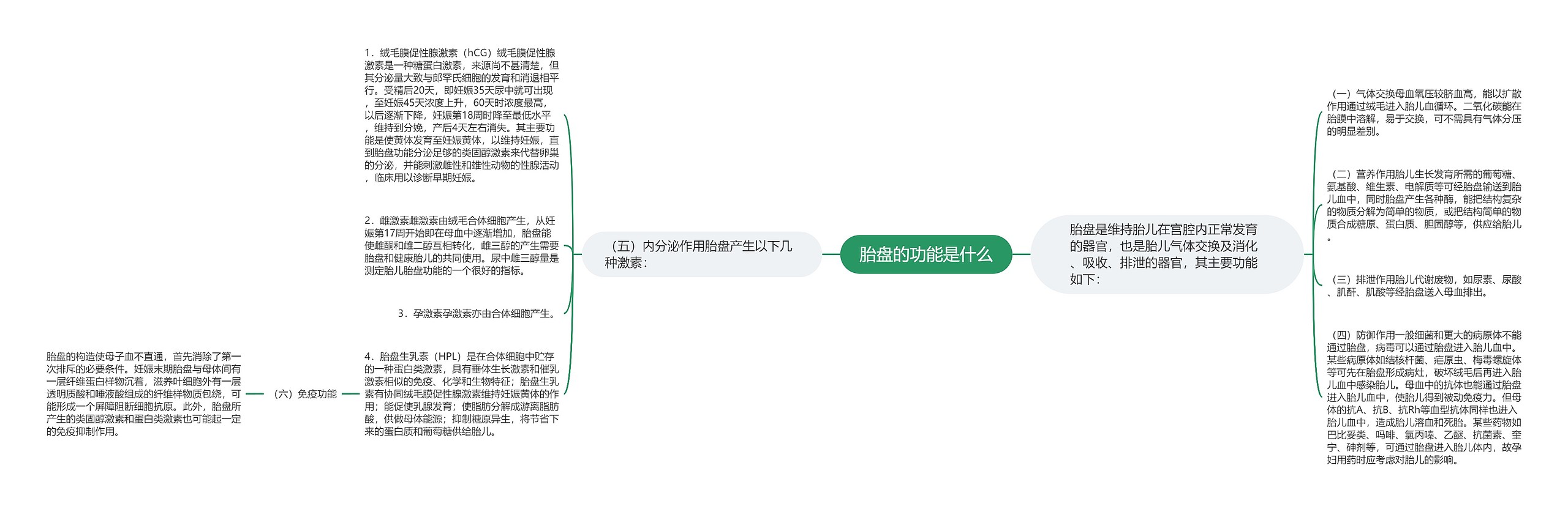 胎盘的功能是什么思维导图