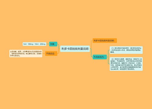 利多卡因抢救剂量说明