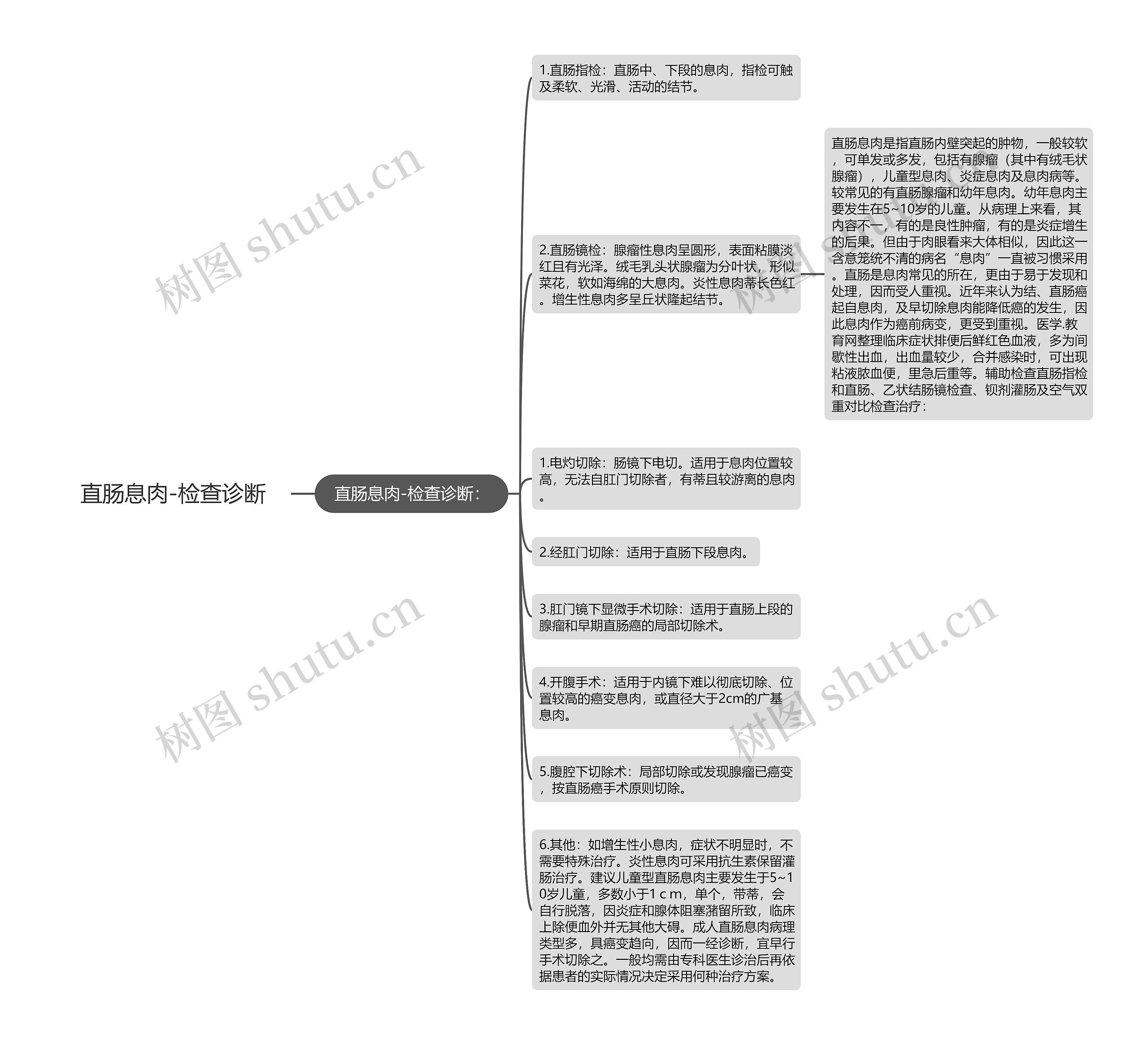 直肠息肉-检查诊断思维导图