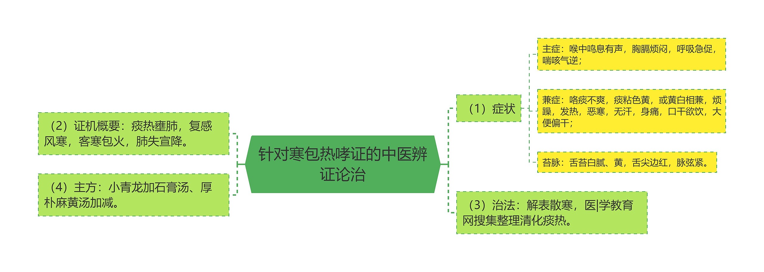 针对寒包热哮证的中医辨证论治思维导图