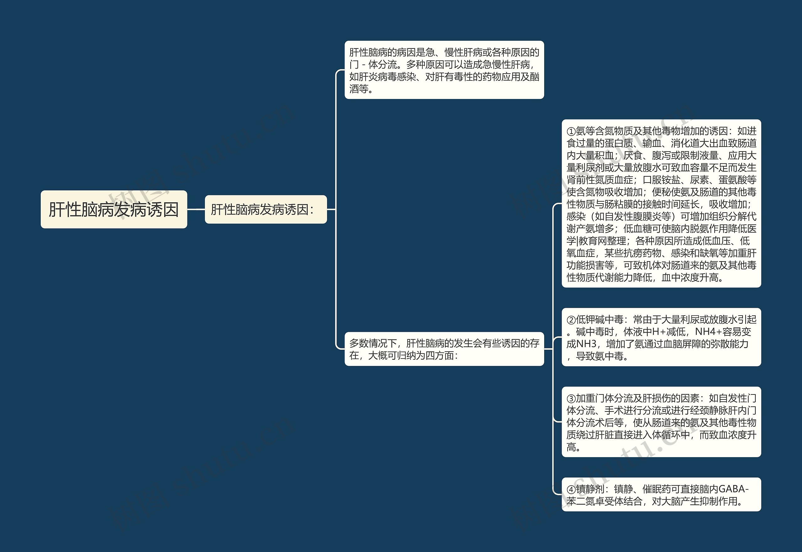 肝性脑病发病诱因思维导图