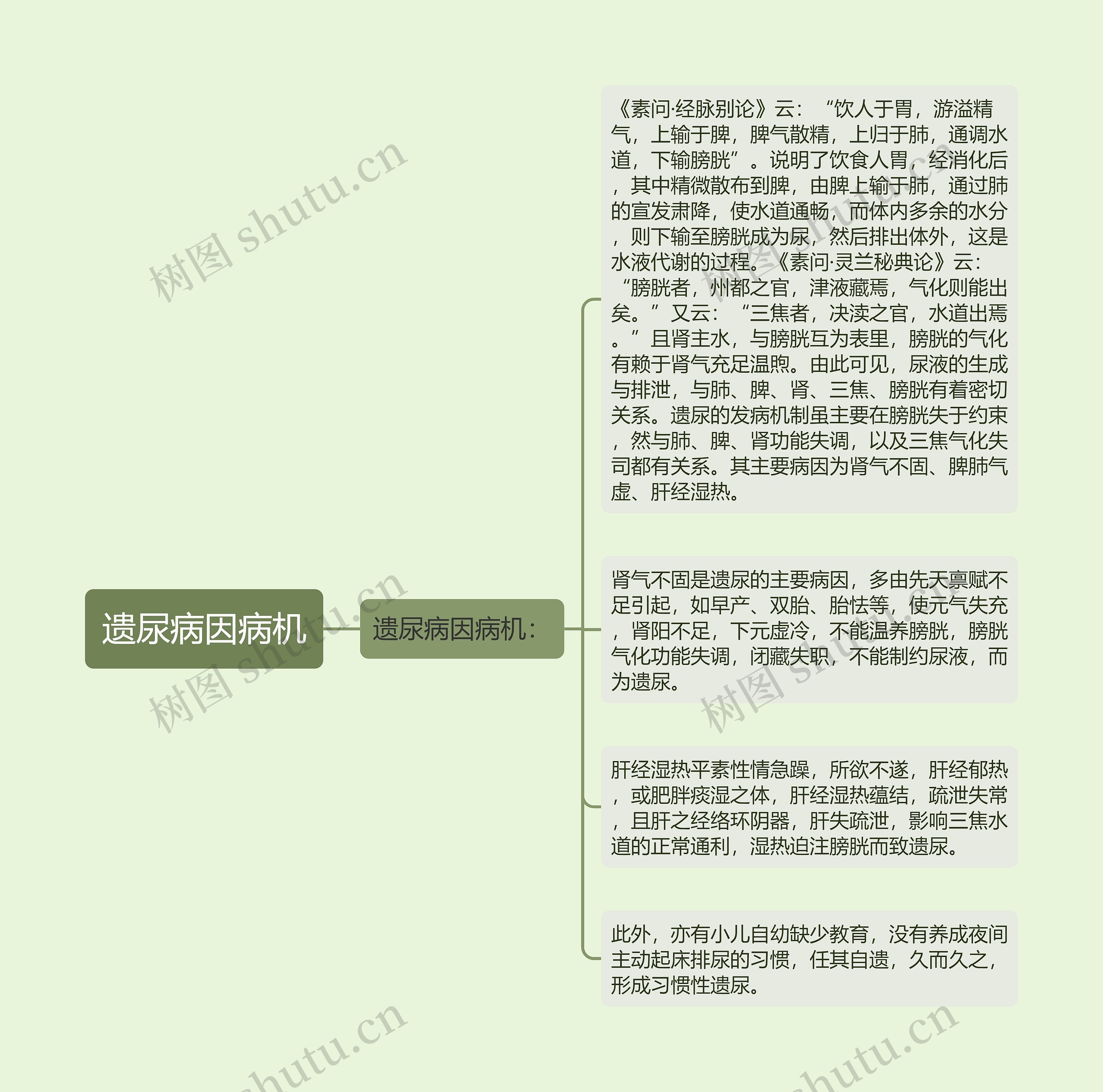 遗尿病因病机思维导图