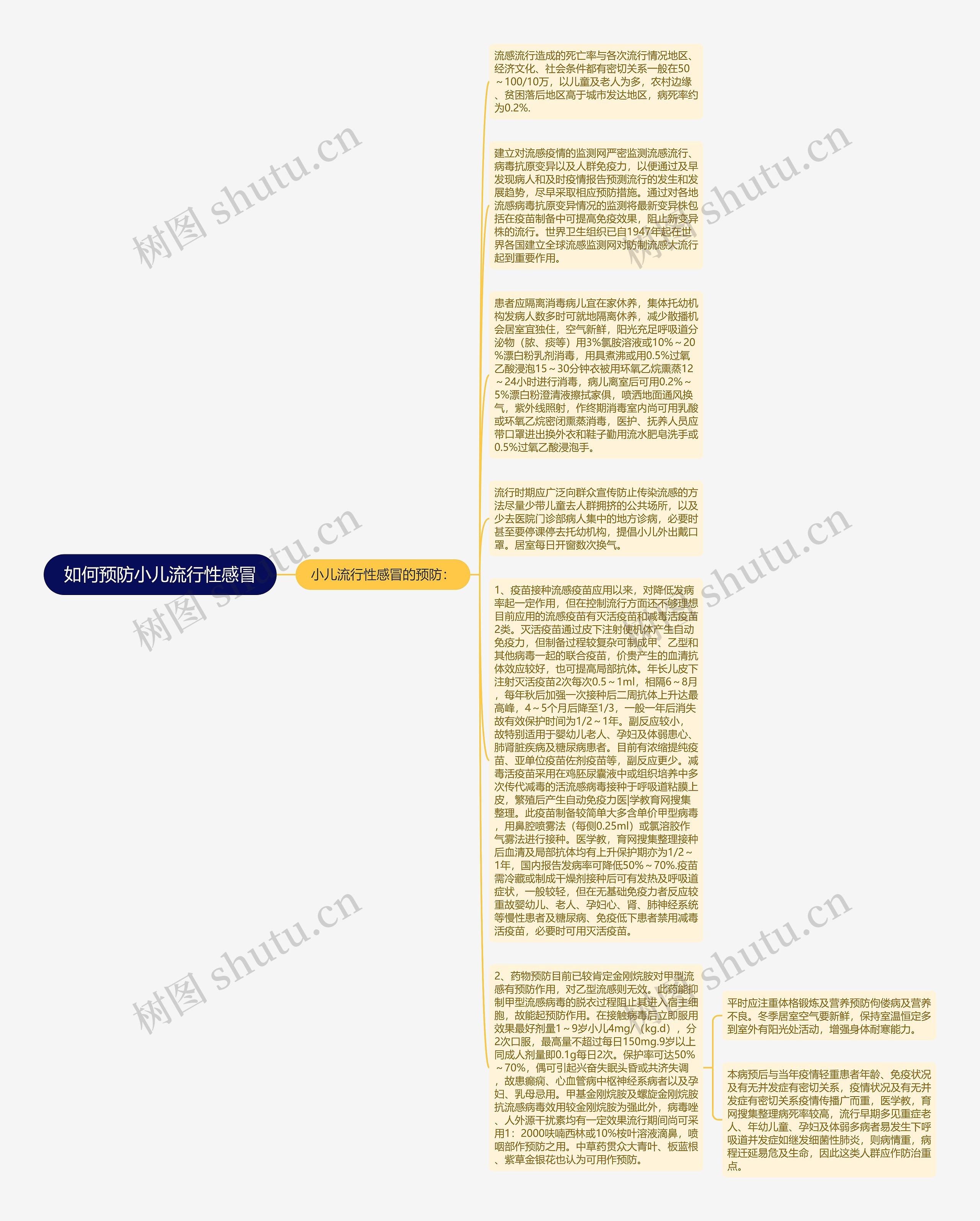 如何预防小儿流行性感冒思维导图