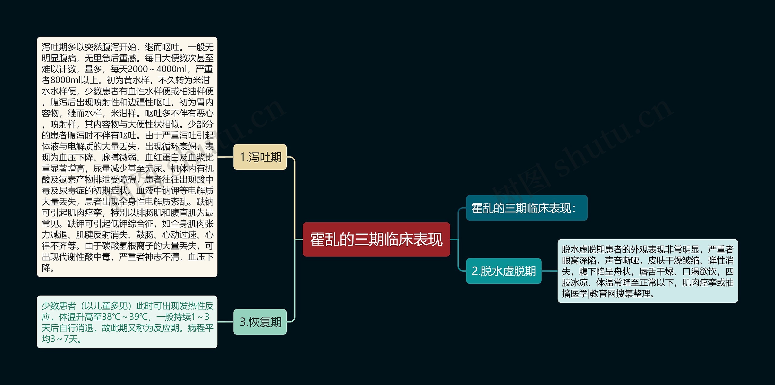 霍乱的三期临床表现