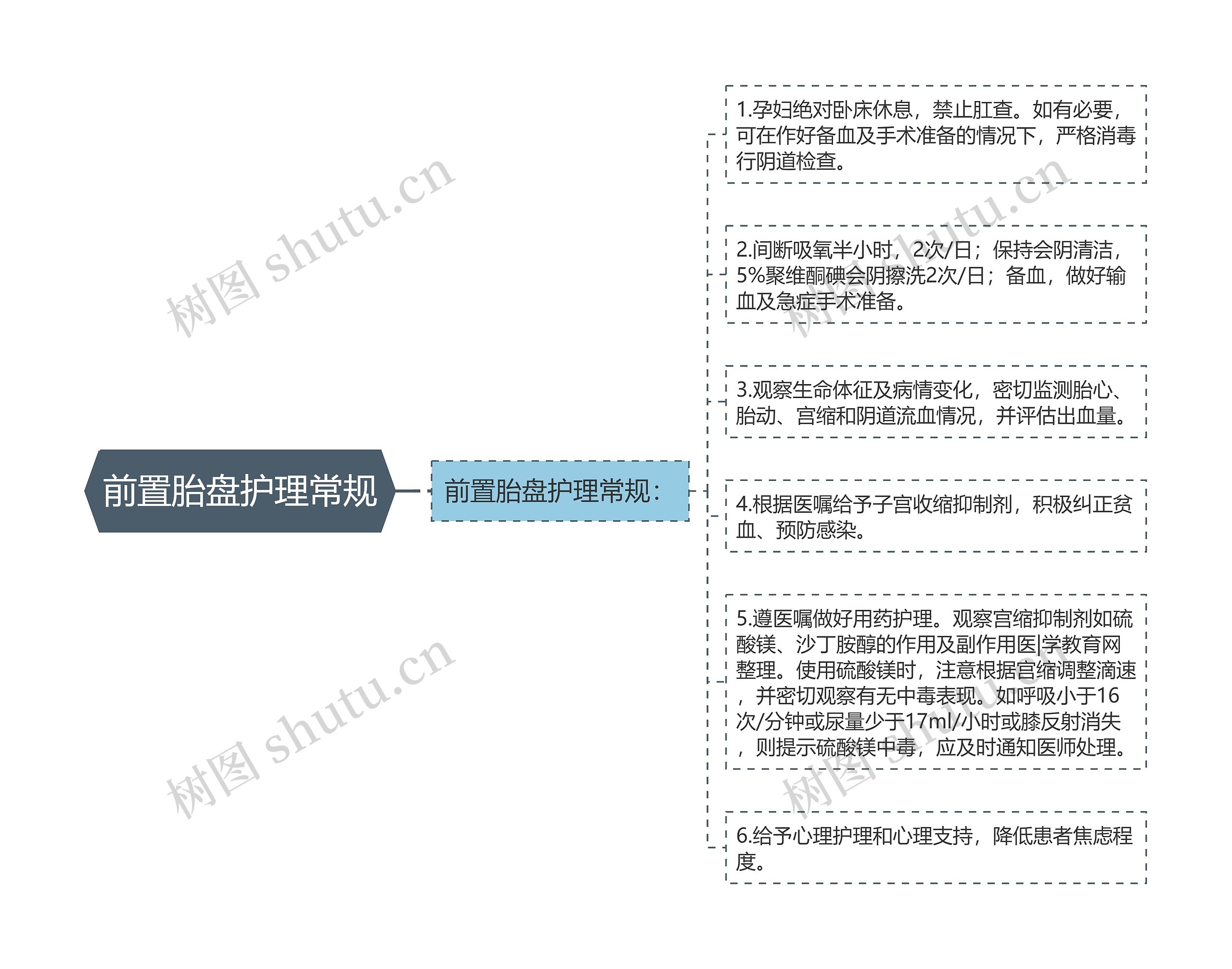 前置胎盘护理常规思维导图