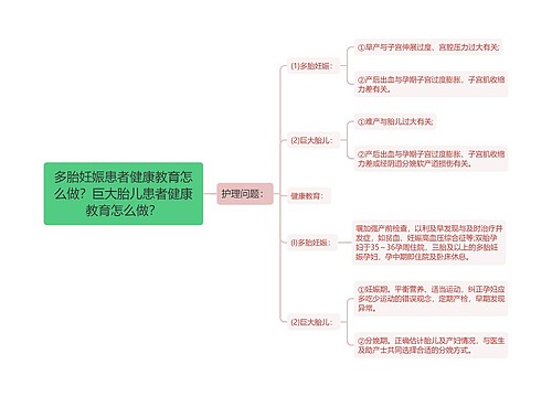 多胎妊娠患者健康教育怎么做？巨大胎儿患者健康教育怎么做？