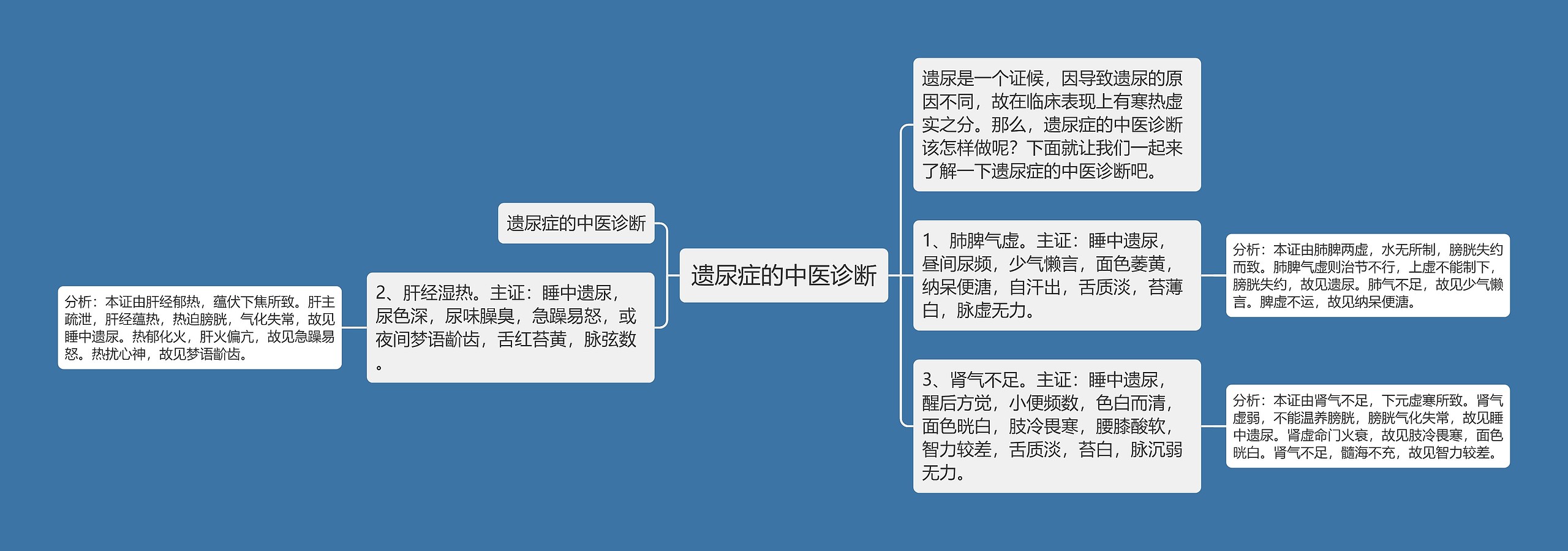 遗尿症的中医诊断思维导图