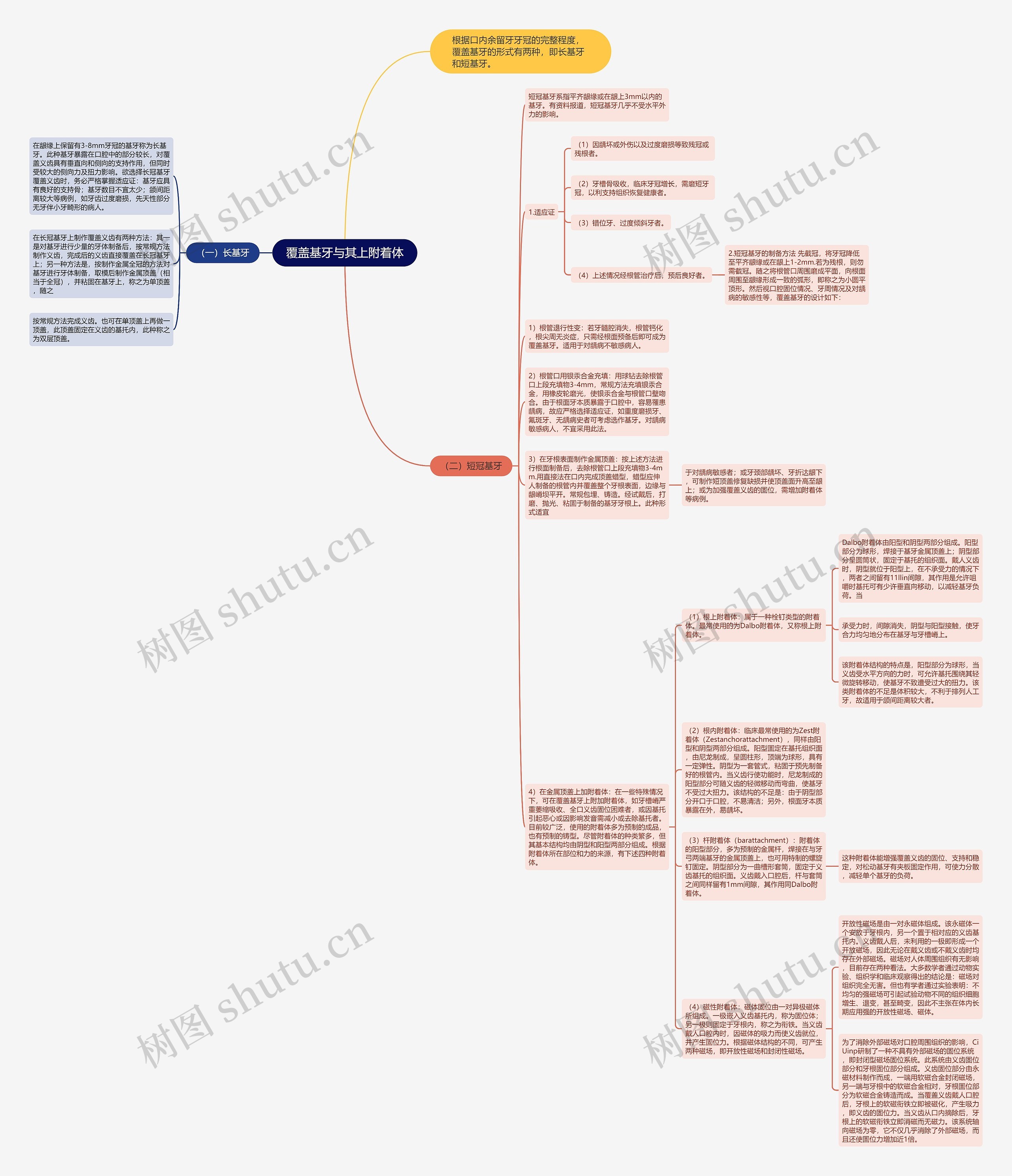 覆盖基牙与其上附着体思维导图