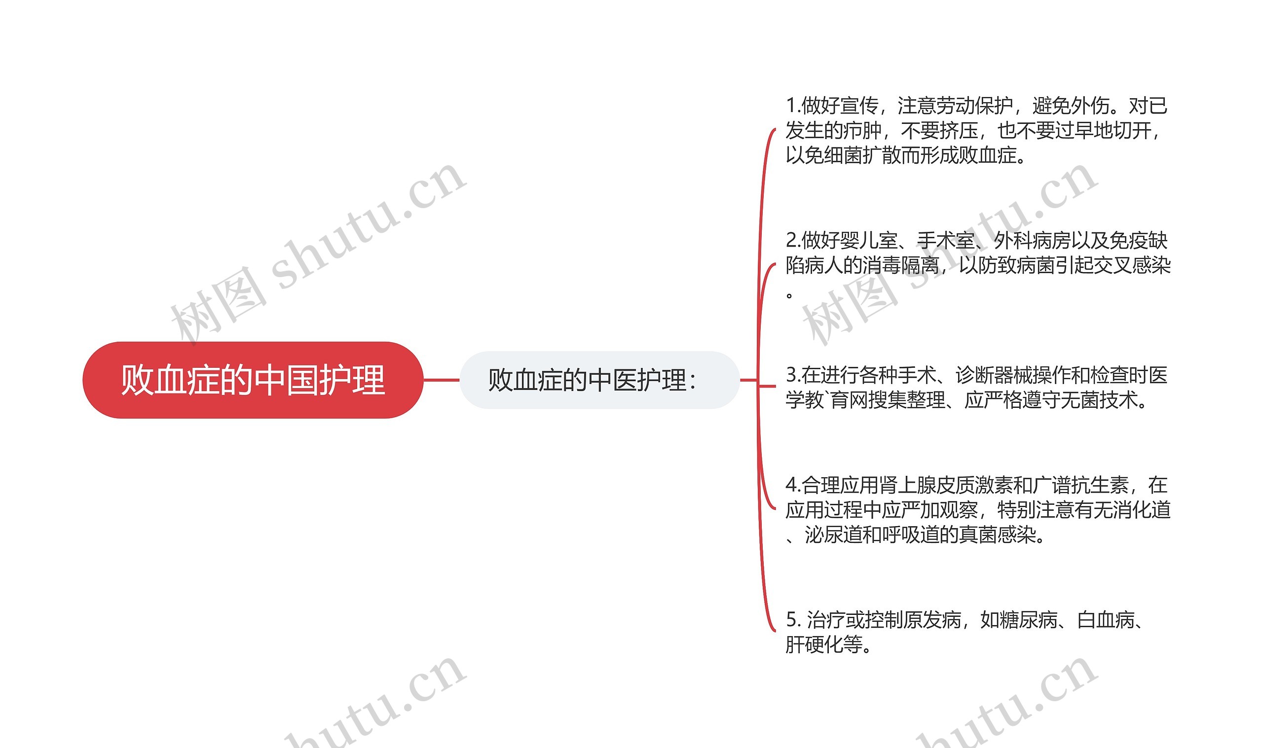 败血症的中国护理思维导图