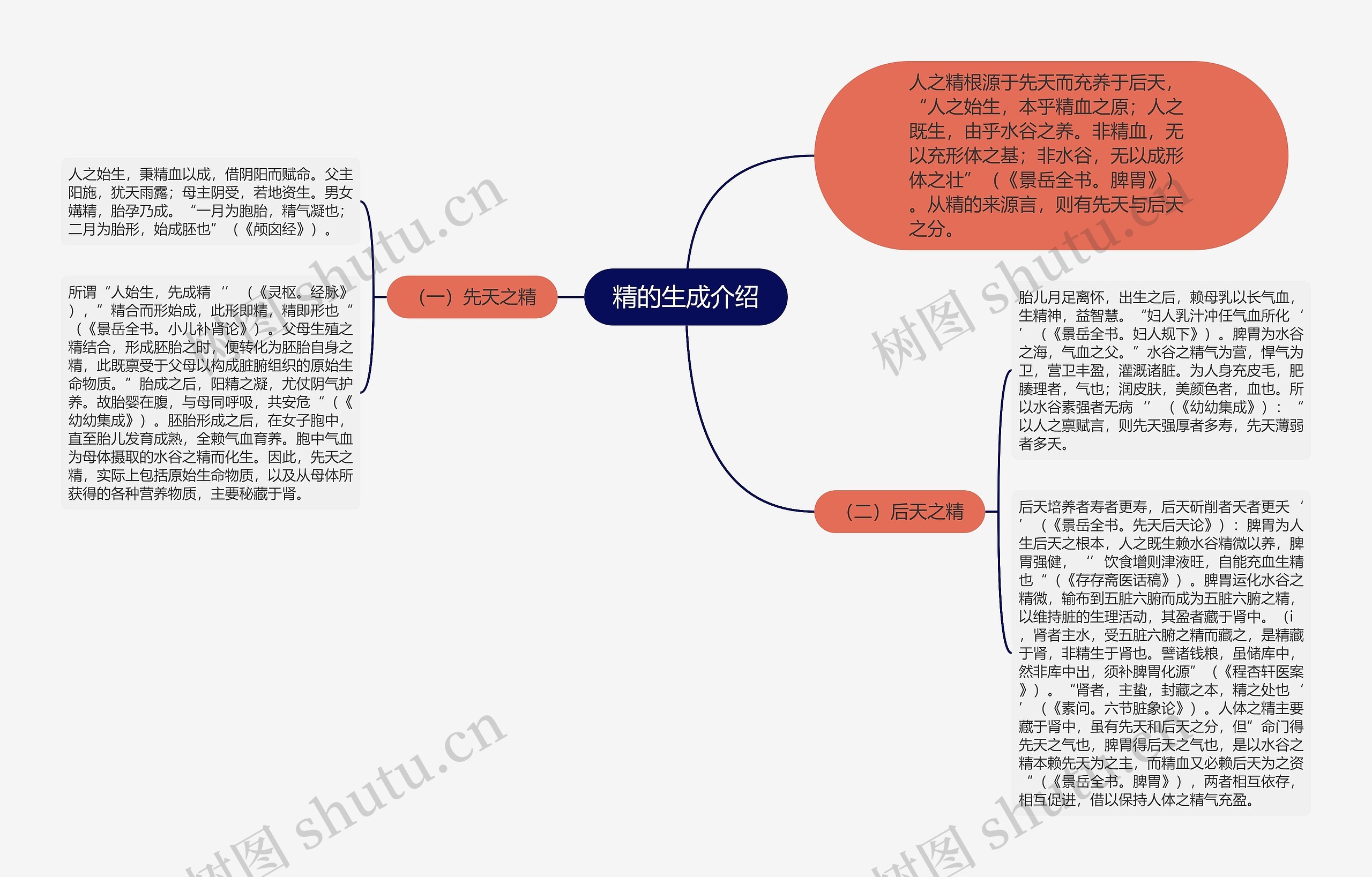 精的生成介绍思维导图