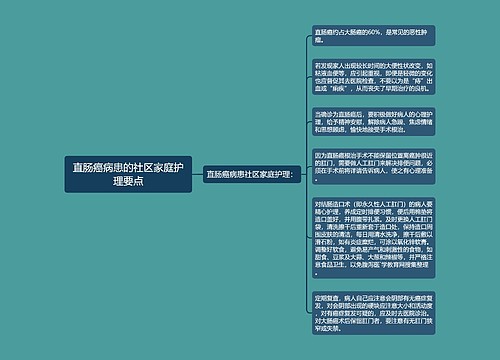 直肠癌病患的社区家庭护理要点