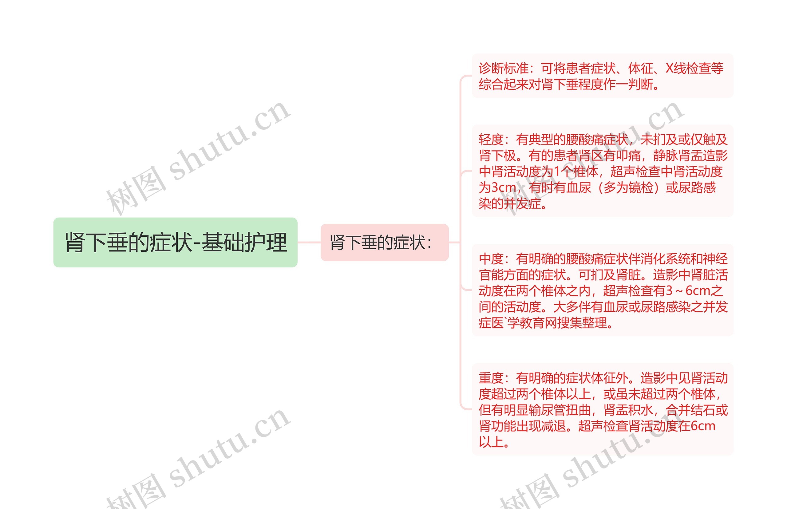 肾下垂的症状-基础护理思维导图