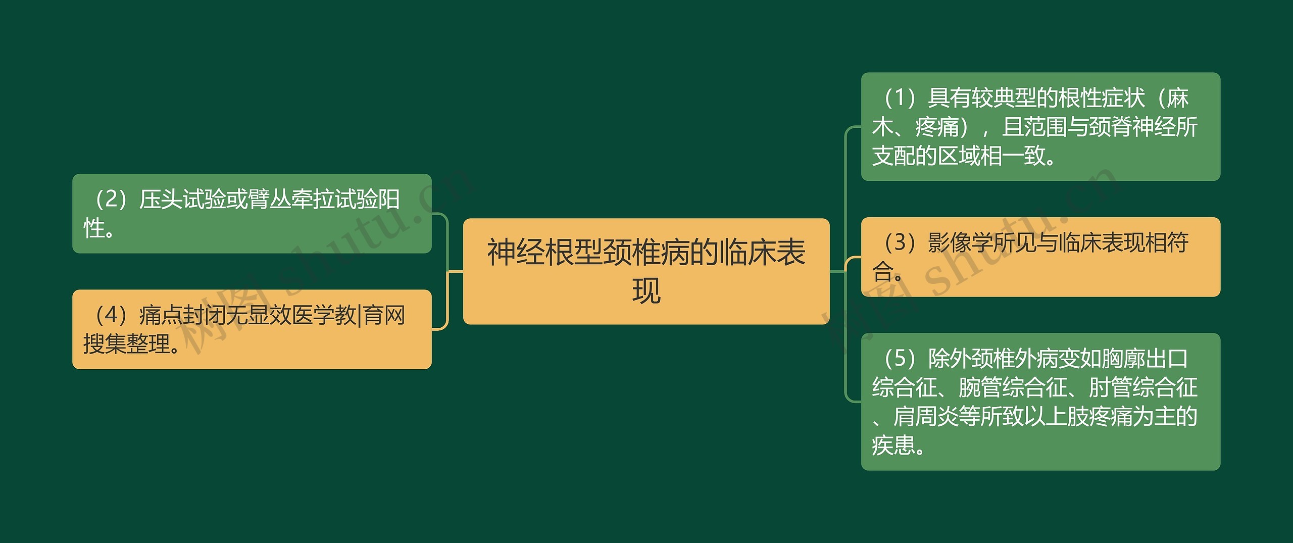 神经根型颈椎病的临床表现思维导图