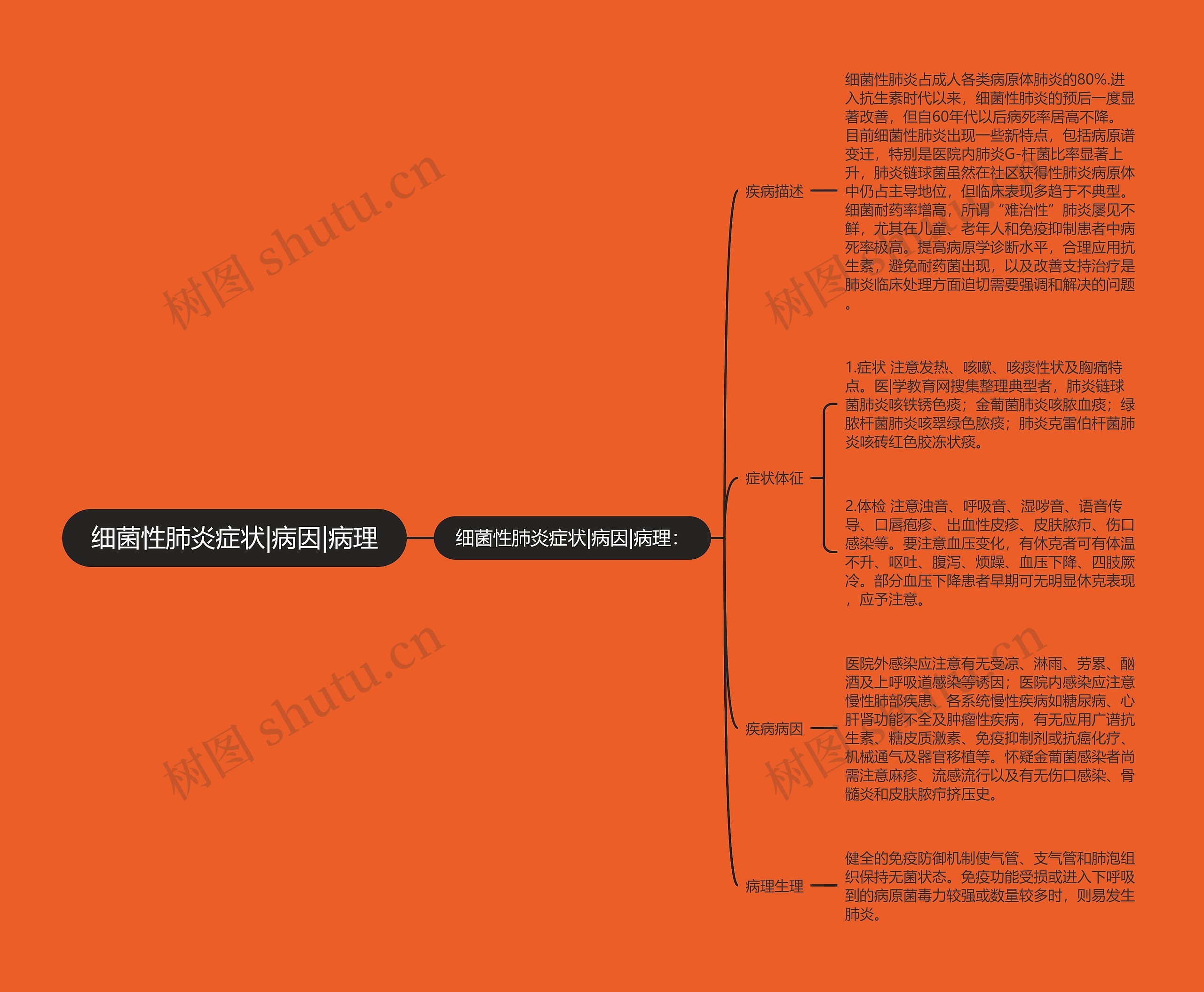 细菌性肺炎症状|病因|病理思维导图
