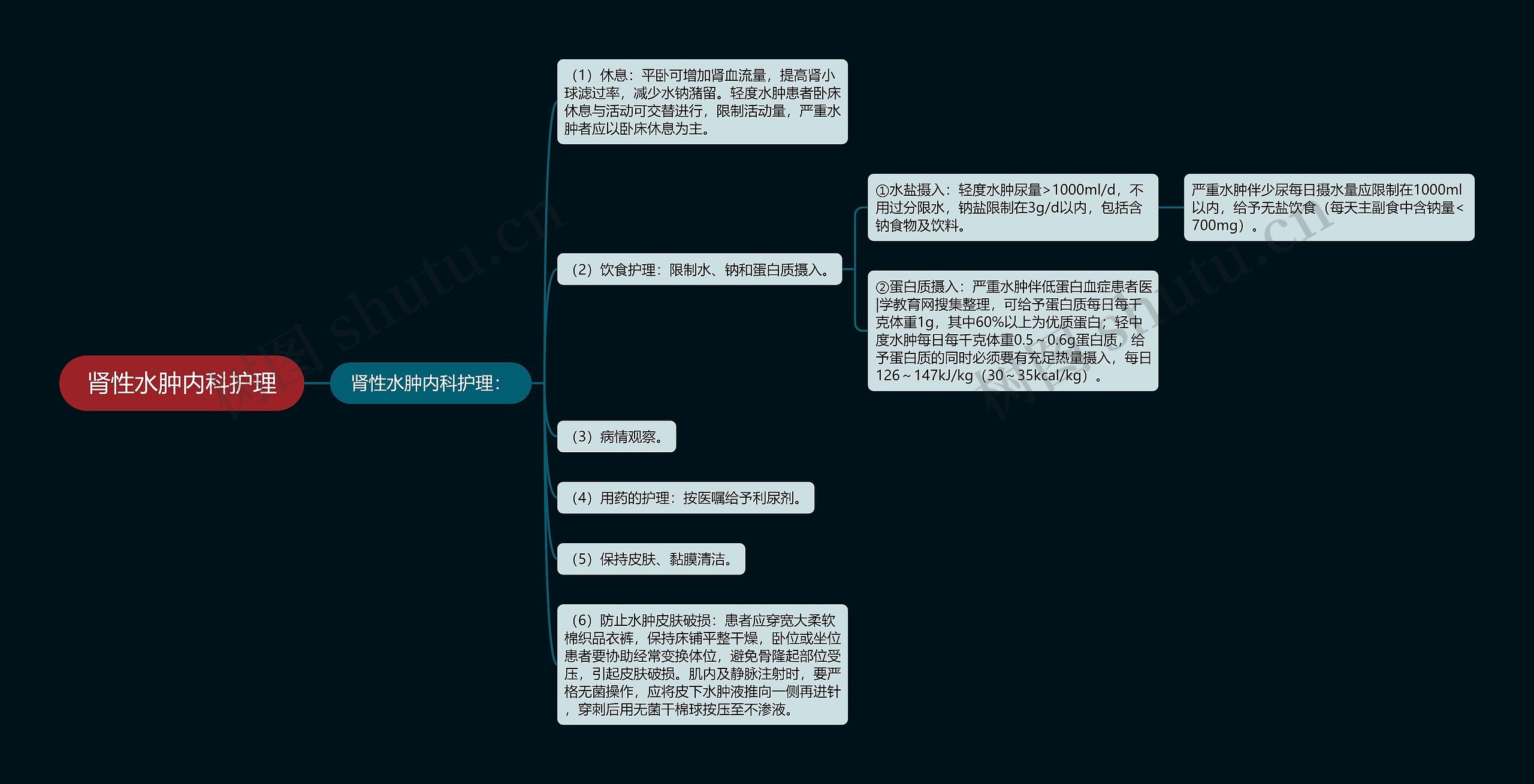 肾性水肿内科护理思维导图