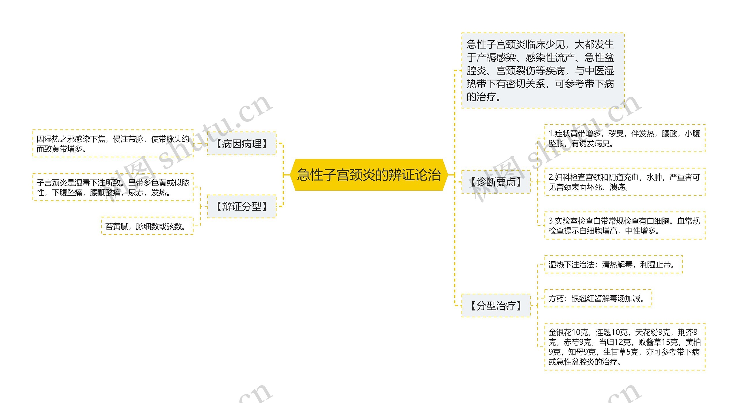 急性子宫颈炎的辨证论治思维导图