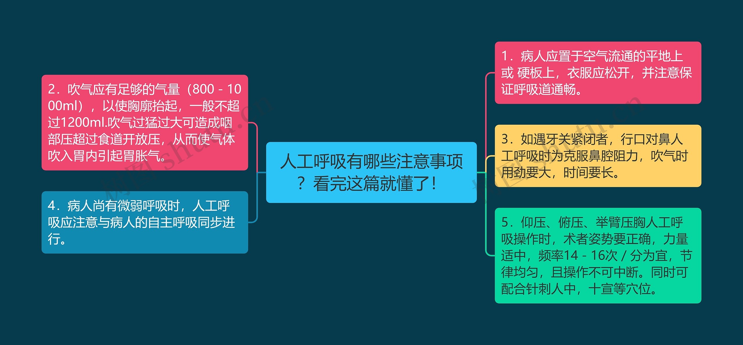 人工呼吸有哪些注意事项？看完这篇就懂了！思维导图