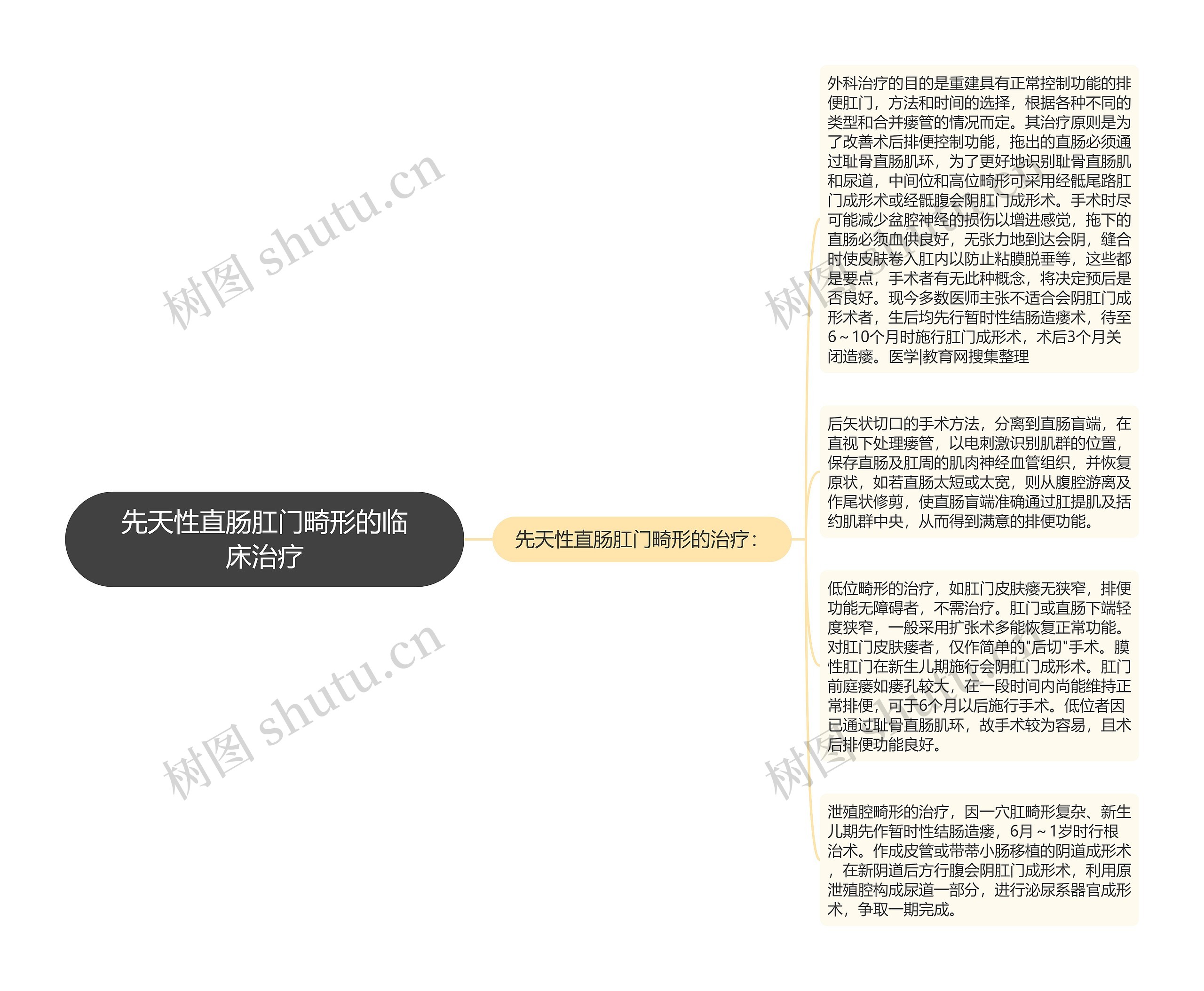 先天性直肠肛门畸形的临床治疗思维导图