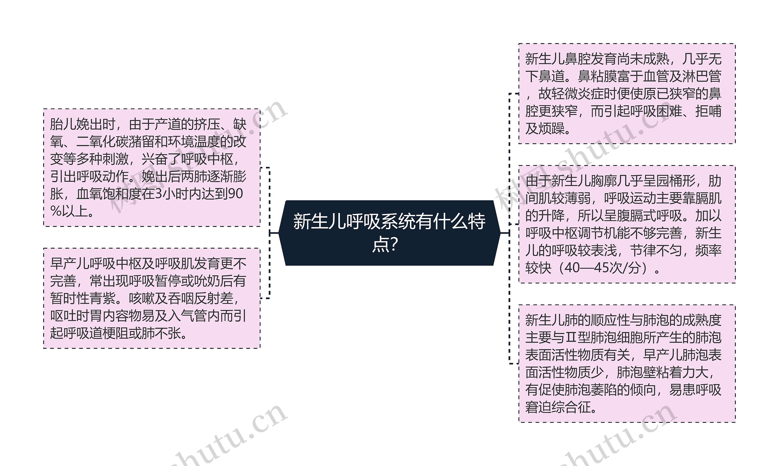 新生儿呼吸系统有什么特点？思维导图