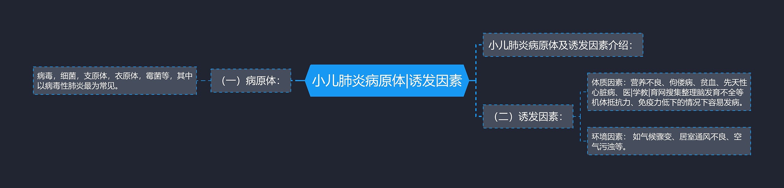 小儿肺炎病原体|诱发因素思维导图