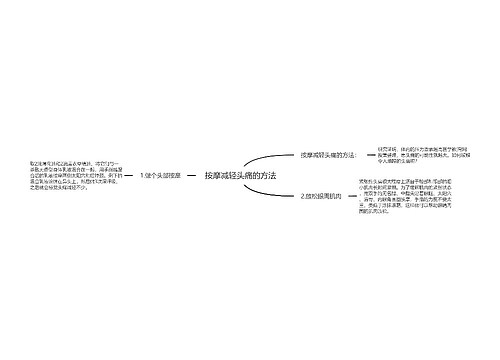 按摩减轻头痛的方法