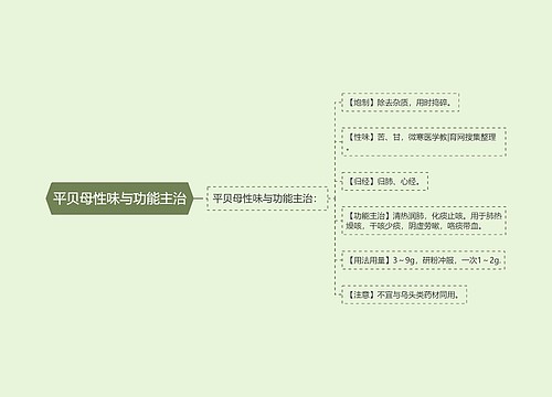 平贝母性味与功能主治