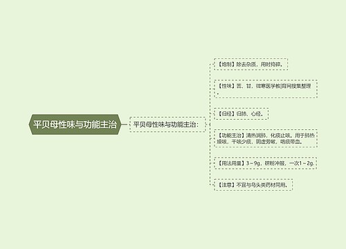 平贝母性味与功能主治