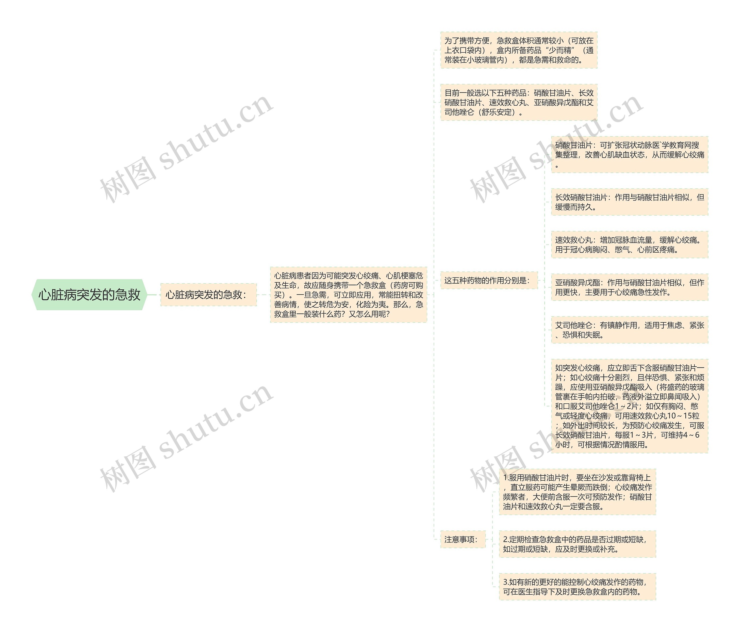 心脏病突发的急救思维导图