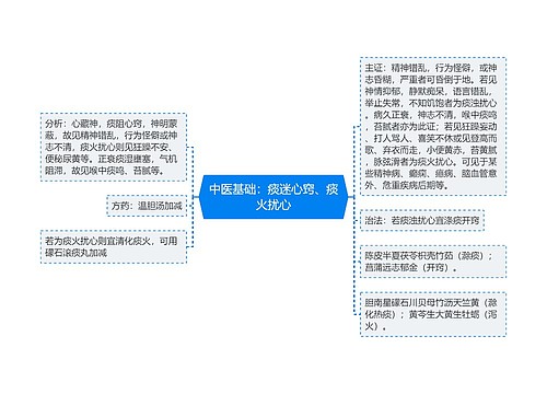 中医基础：痰迷心窍、痰火扰心