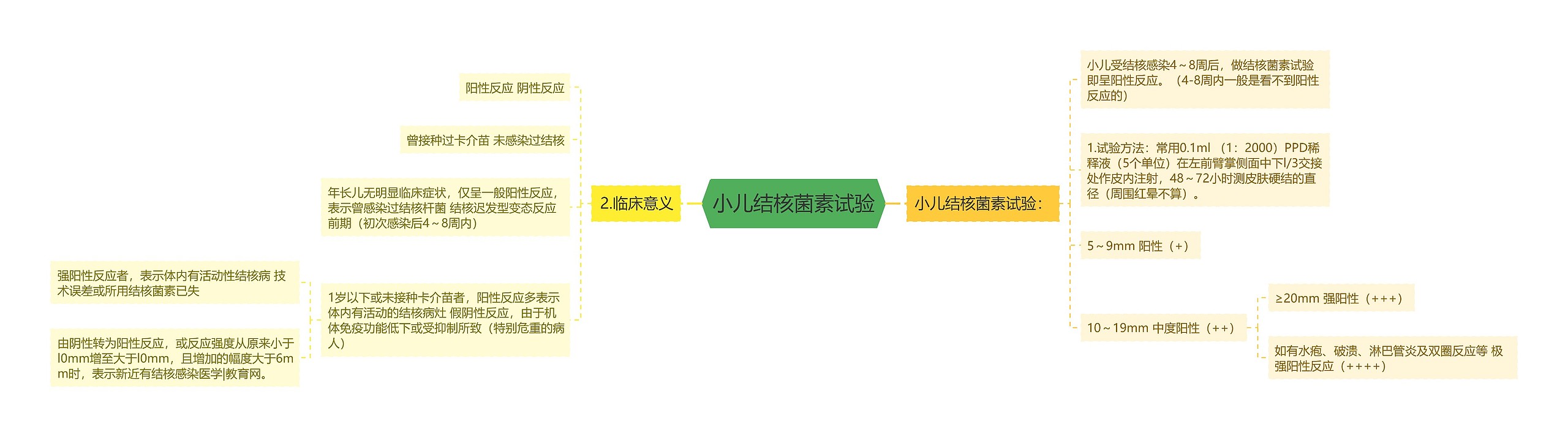 小儿结核菌素试验思维导图