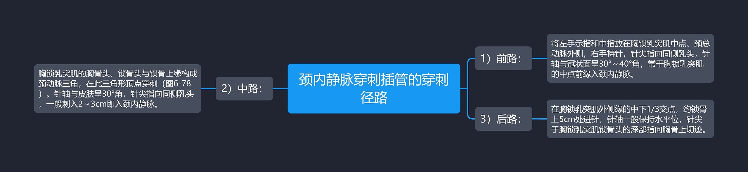 颈内静脉穿刺插管的穿刺径路 颈内静脉穿刺插管的穿刺径路