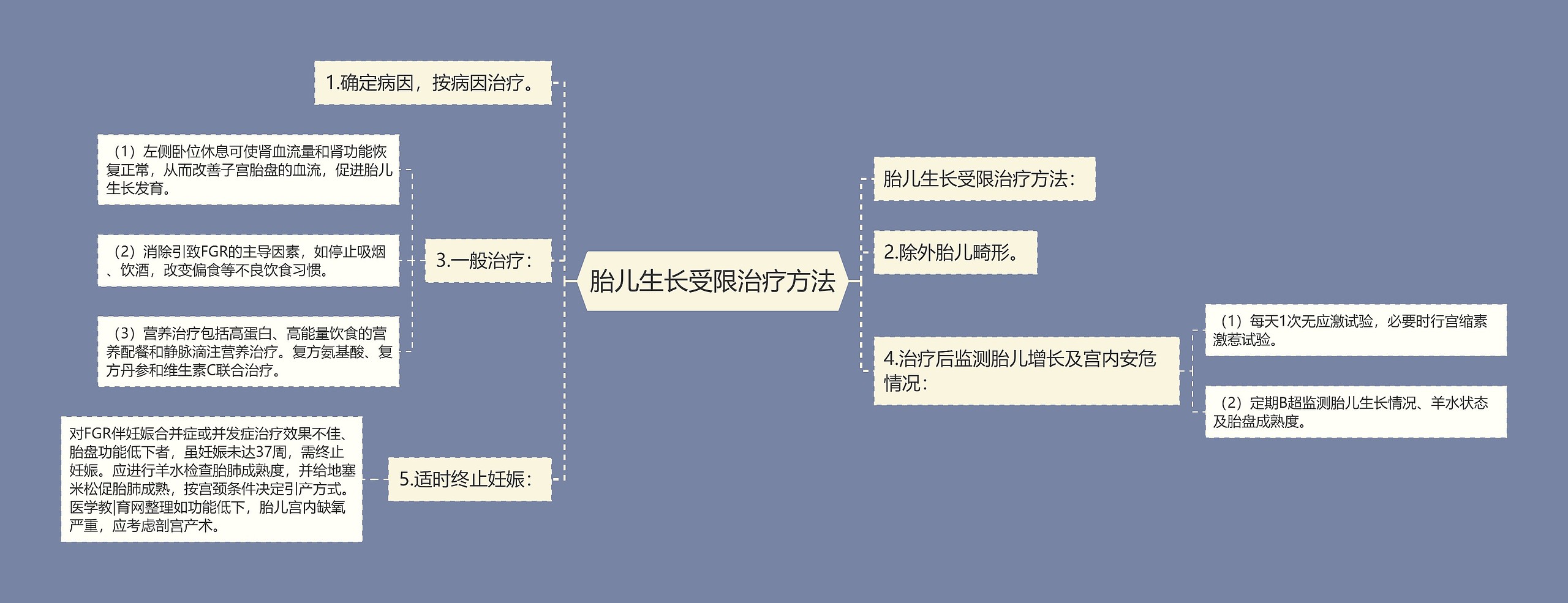 胎儿生长受限治疗方法思维导图