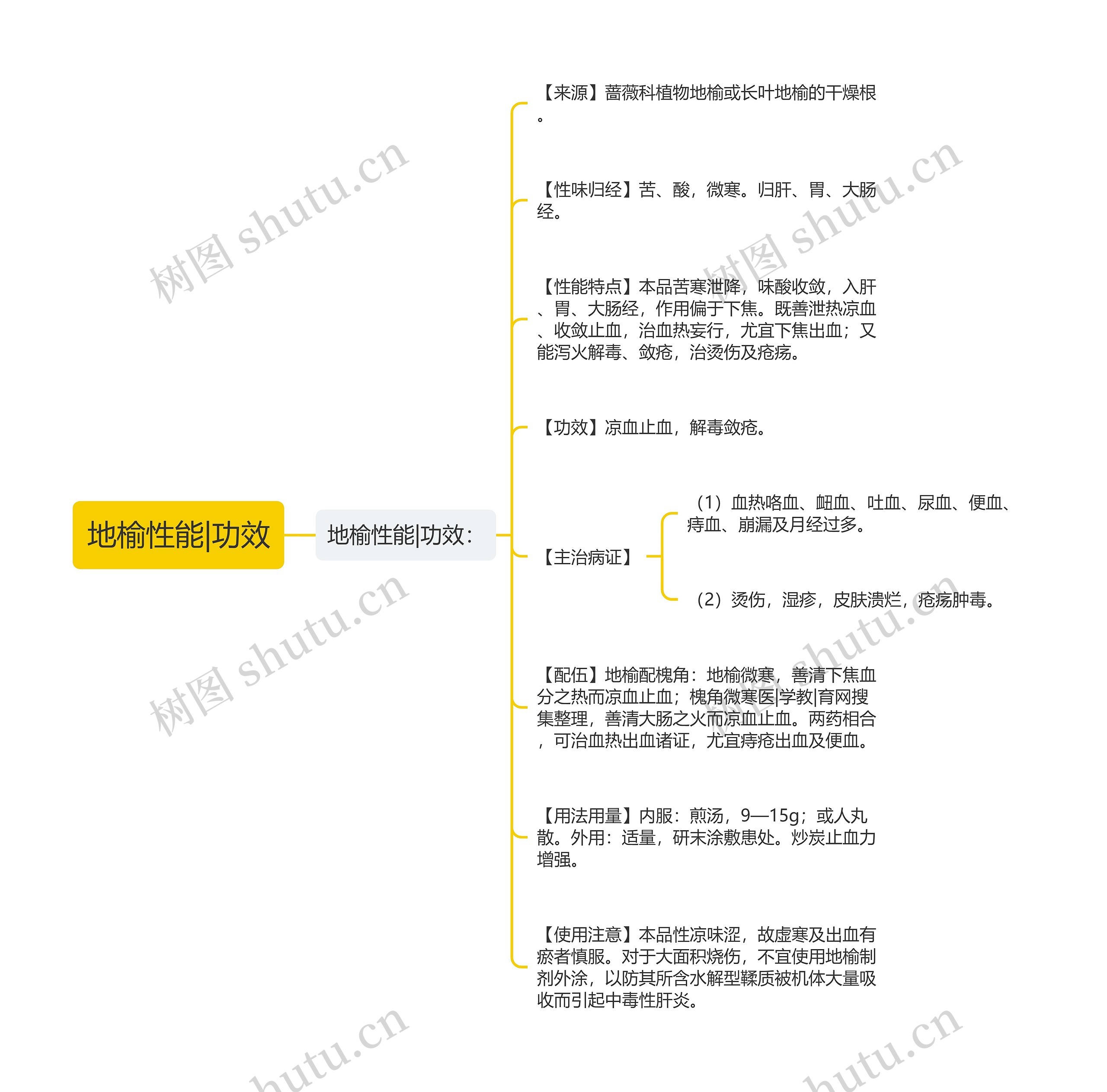 地榆性能|功效思维导图