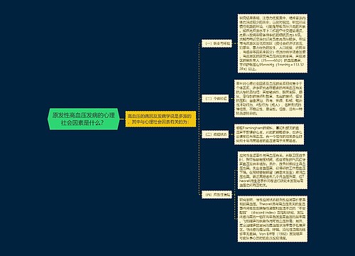 原发性高血压发病的心理社会因素是什么？