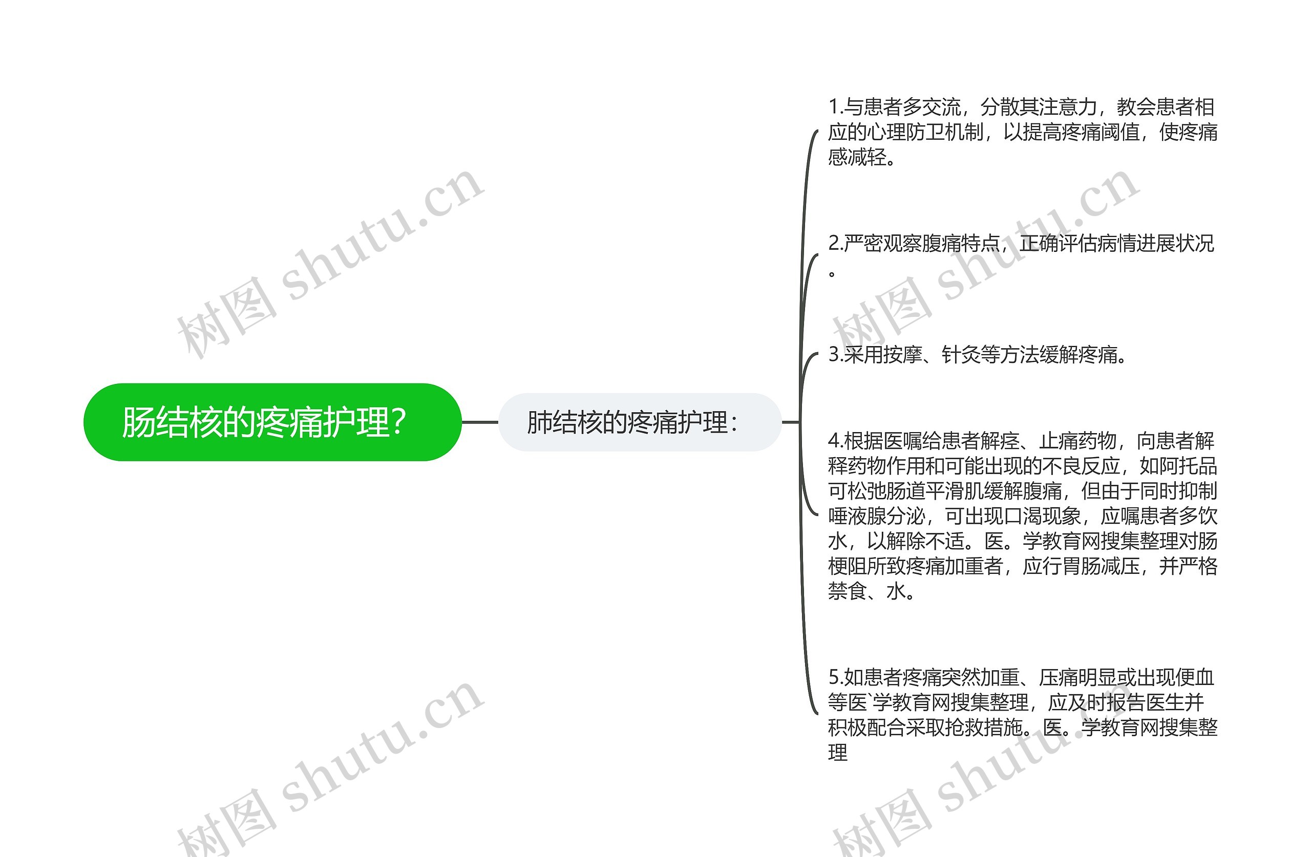 肠结核的疼痛护理？思维导图