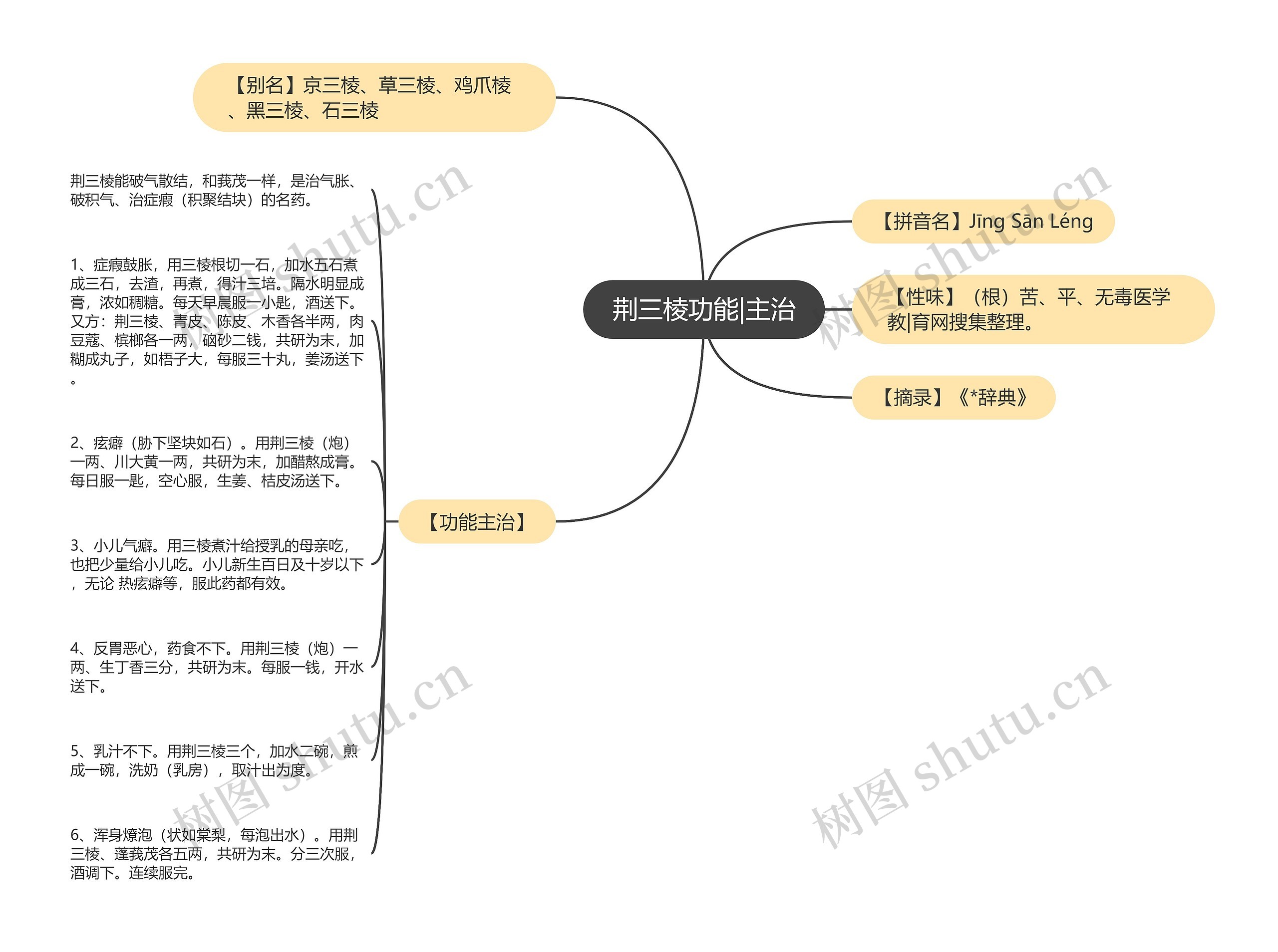 荆三棱功能|主治思维导图