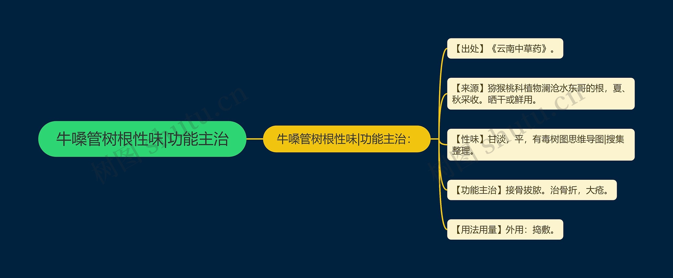 牛嗓管树根性味|功能主治