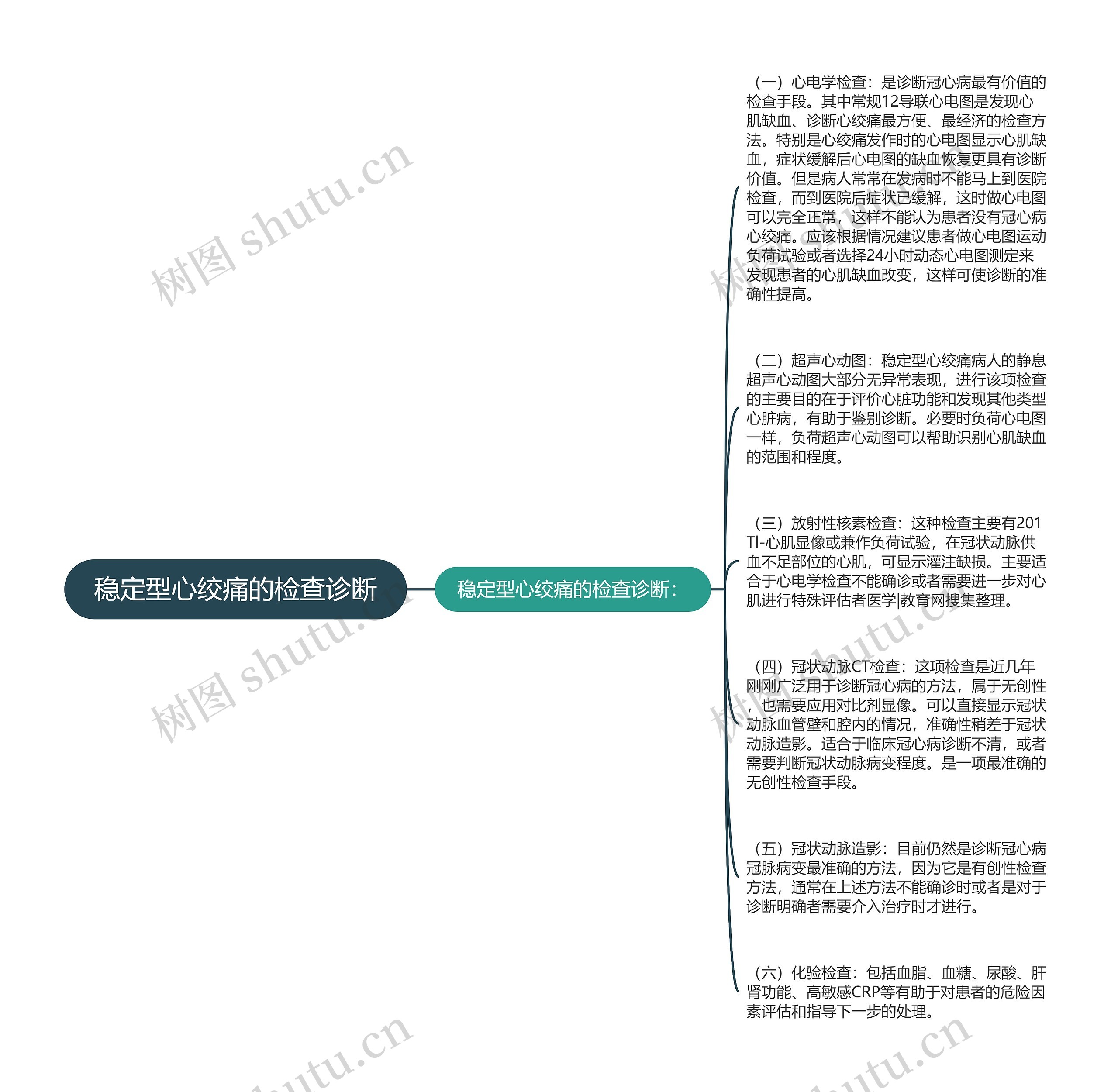 稳定型心绞痛的检查诊断思维导图