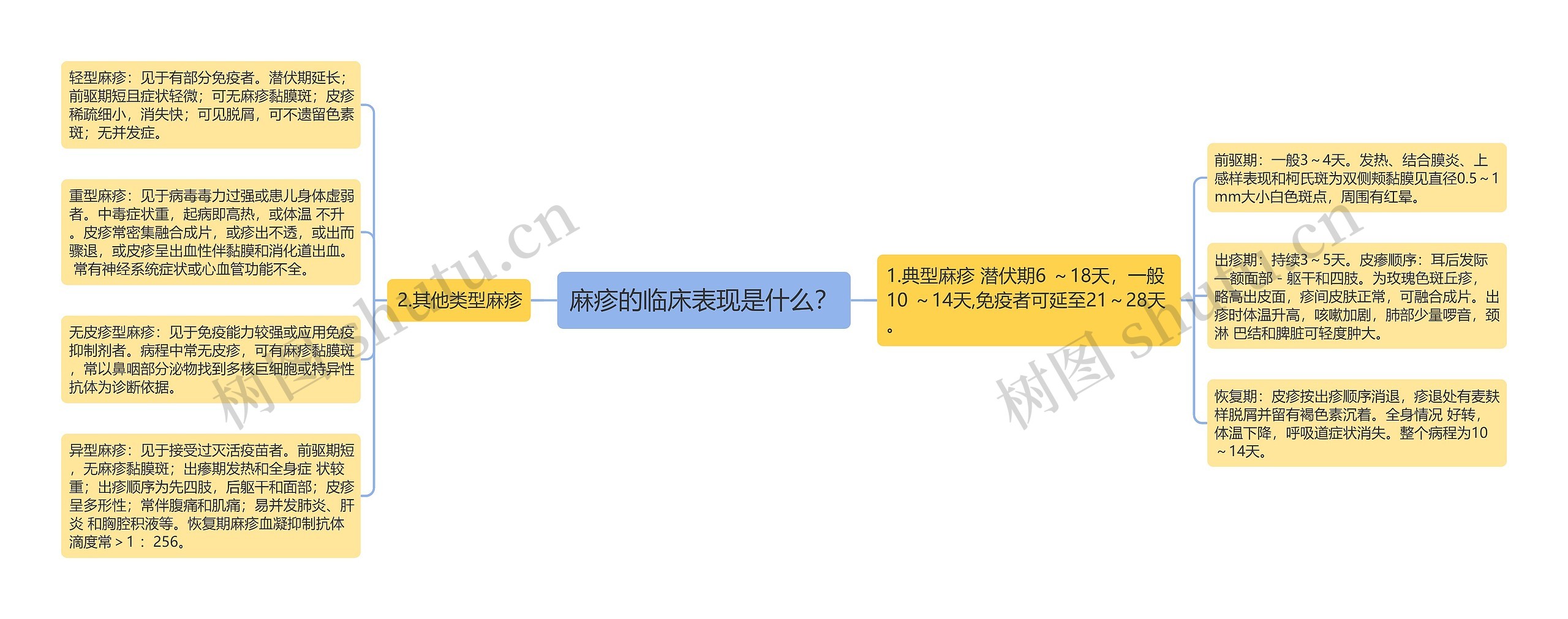 麻疹的临床表现是什么？思维导图