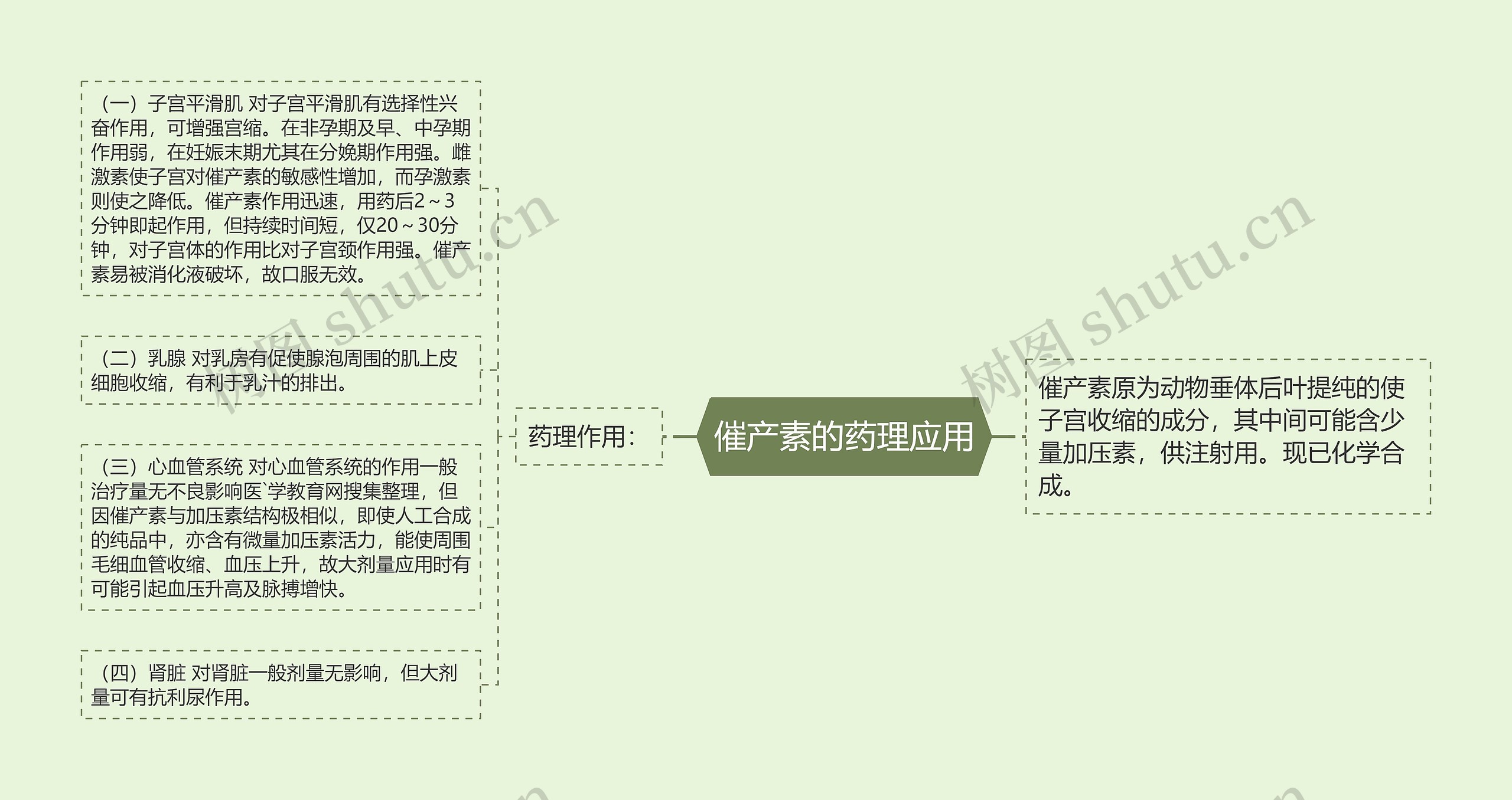 催产素的药理应用思维导图