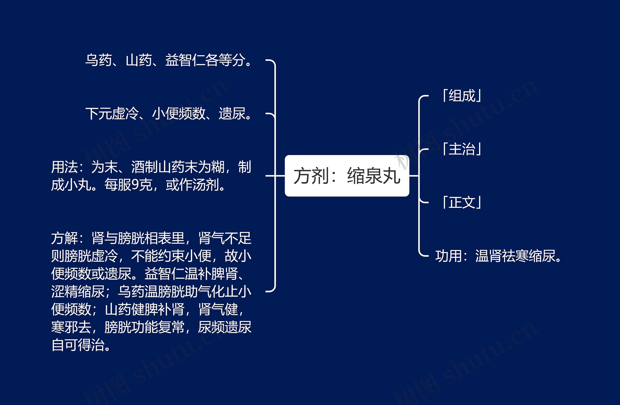 方剂：缩泉丸思维导图