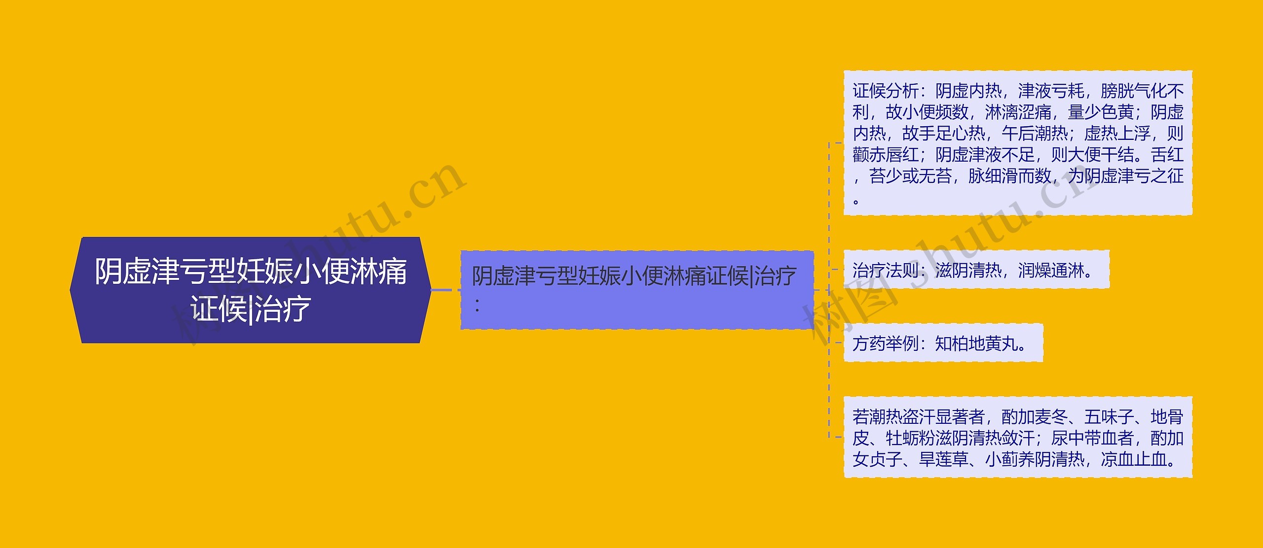 阴虚津亏型妊娠小便淋痛证候|治疗思维导图