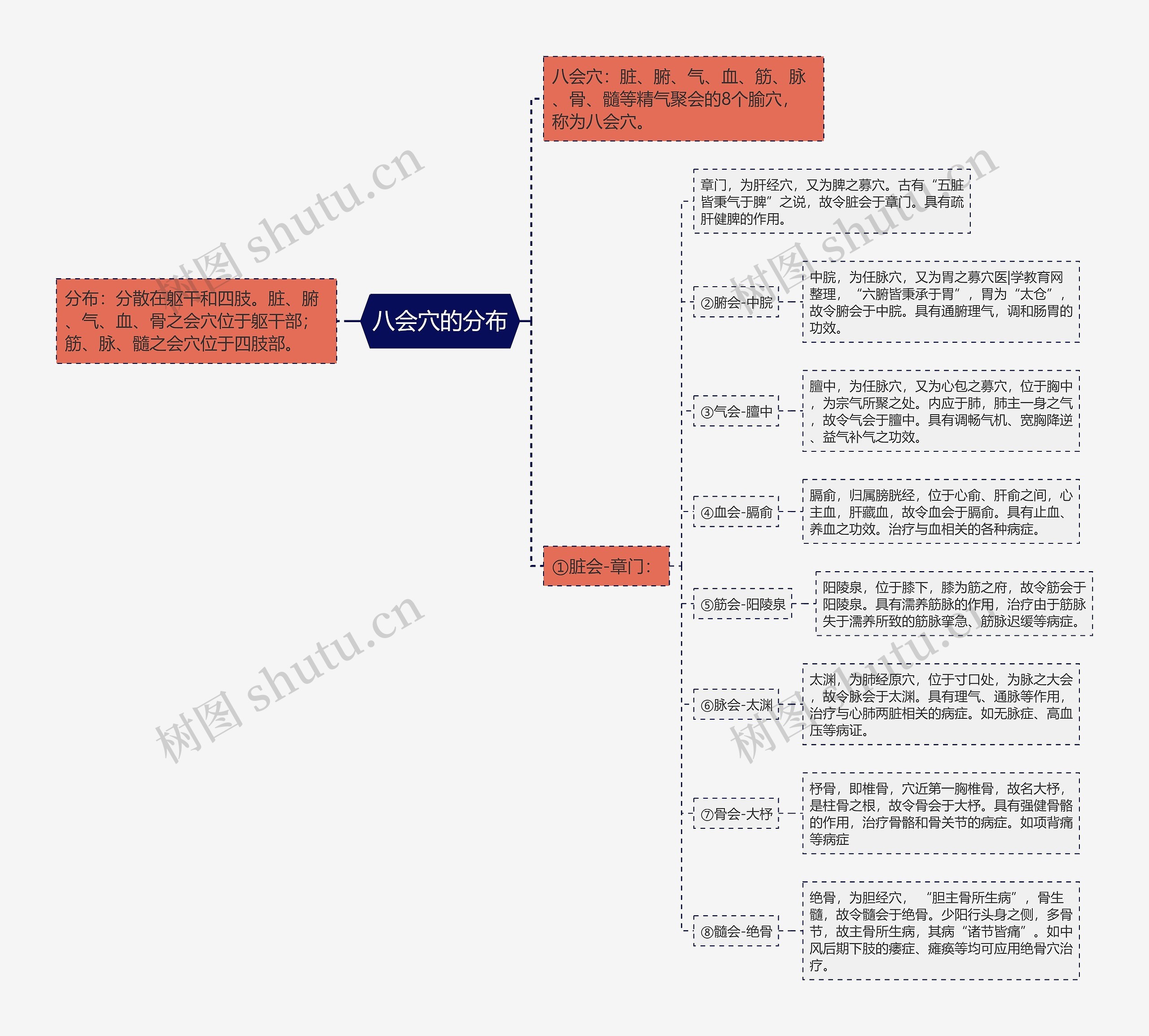 八会穴的分布