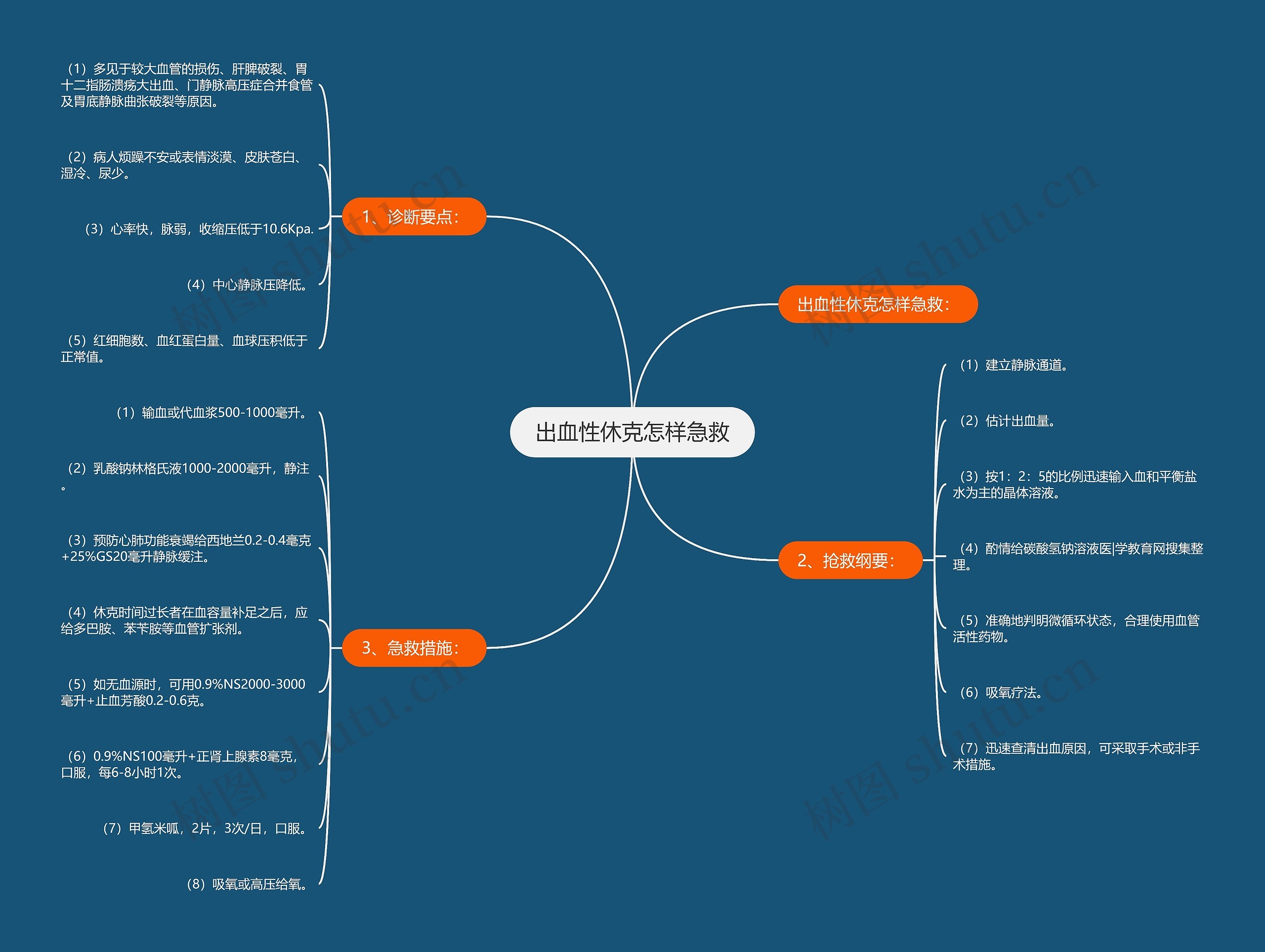 出血性休克怎样急救思维导图