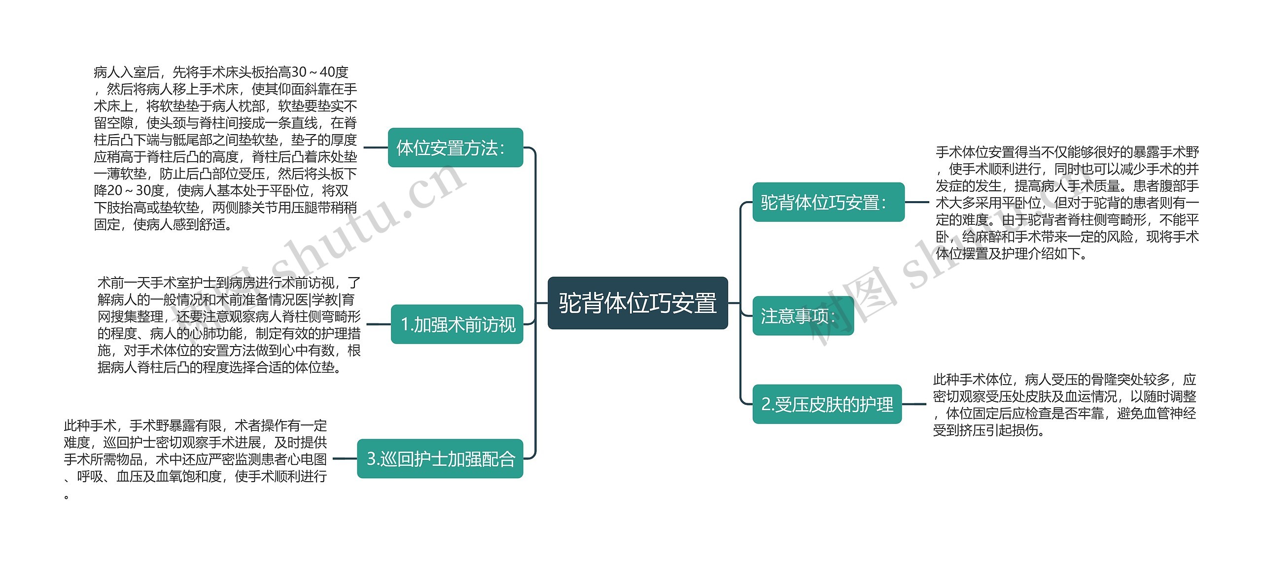 驼背体位巧安置思维导图