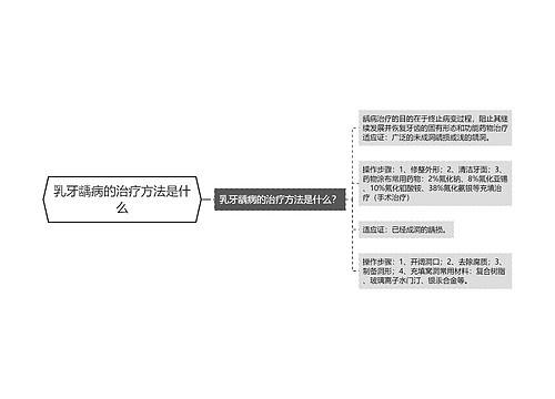 乳牙龋病的治疗方法是什么